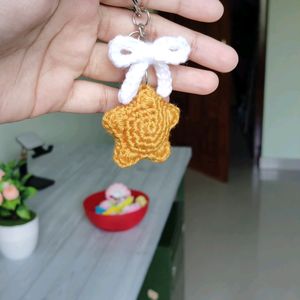 Star Keychain With Bow