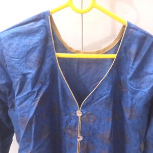 Blue Printed Staight Kurta