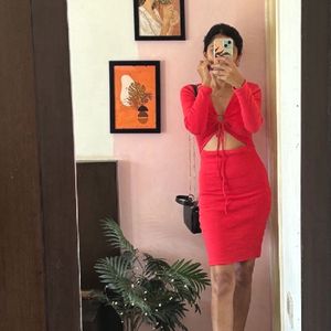 Coral Dress Cutout