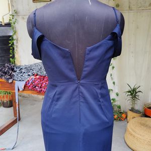 Forever New Women Navy Blue Wrap Dress