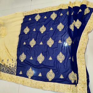 Full Ambroidery & Stone Work Saree 💜