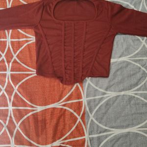 Maroon Full Sleeves Top