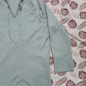 Light Blue Cotton Stretchable Hoodie