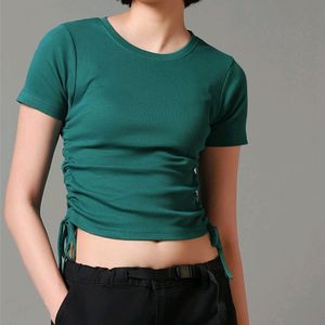 Women Storm Green Side Gather Slim Top