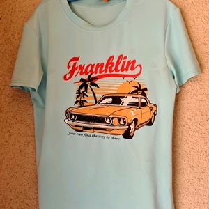 T Shirt For M Size Women Cyan Color