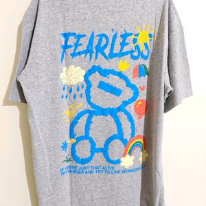 New Oversized Fearless Printed Tshirt Unisex