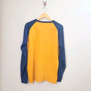 RED TAPE Men Solid Round Neck Yellow, Blue Sweater