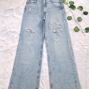 H&M Ripped Wide Leg Jeans