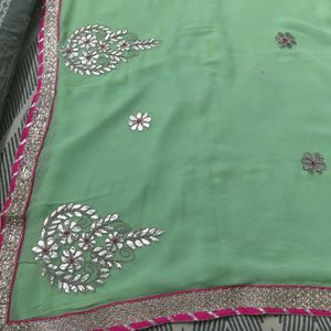 Georgette Handwork Gotapatti Saree, Worn Once