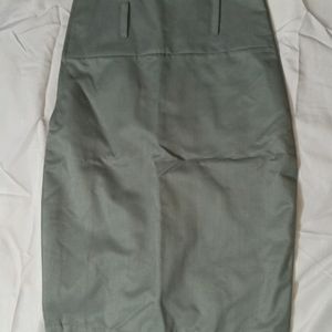 Grey Colour Knee Length Pencil Skirt