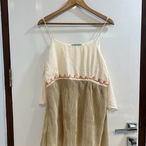 Beige Pleated Top