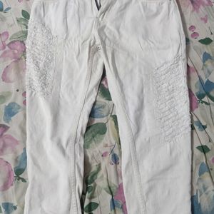 Men's White Ankle Jeans