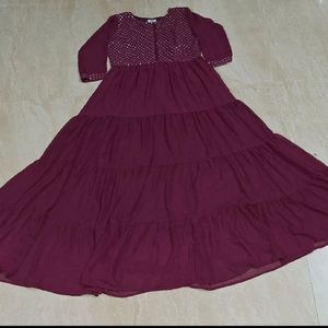 Anarkali Gown In Marron Marroncolor