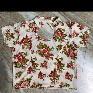 Backless Floral Top For Women