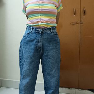 High Waisted Blue Mom Jeans