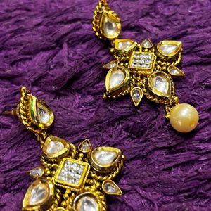 Golden Chain & Earrings Set