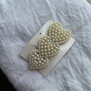 coquette pearl heart shaped Hair Clip