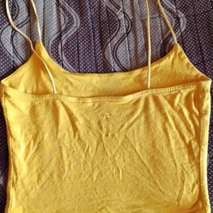 Yellow Spaghetti Crop Top