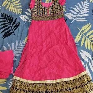 Net Type Anarkali Kurti With Pant And Shawl