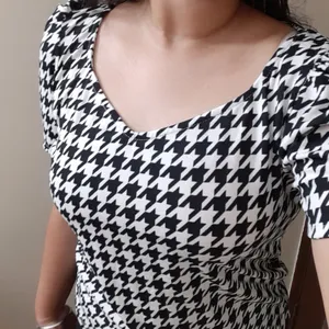 Black And White Patterned Top