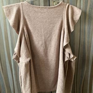 Zara Ruffled Cold Shoulder Top