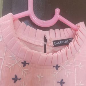 Beautiful Peach Color Embroidered Top