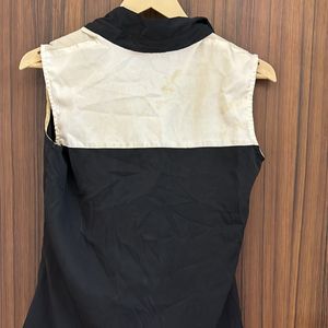 Black&white Sleeveless Shirt