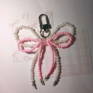 ₊˚⊹౨ coquette beaded keychain / bagcharm ৎ ₊˚⊹