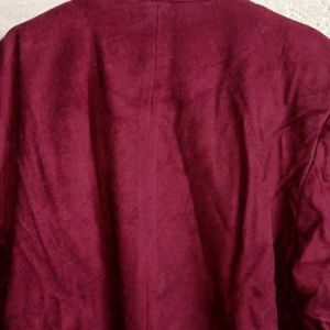 Women's Oversized Formal Coat Blazer Maroon