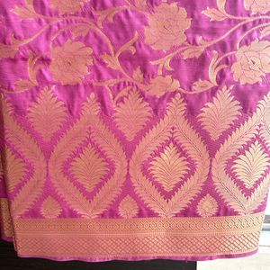 Magenta(Onion Colour) Benarasi Silk