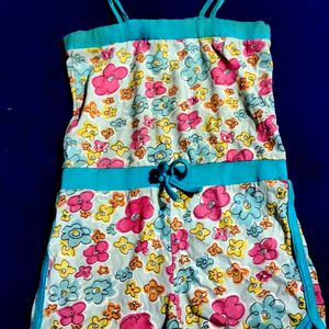 Flower Print Jumpsuit For Kids.