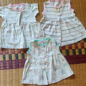 Baby Girls Rich Look Frocks Combo Of 3