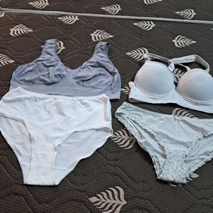 Combo Of Four Imported Fabric Bra N Panty