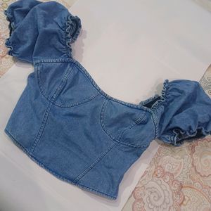 Denim Corset Top