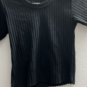 Basic Black Ribbed Top