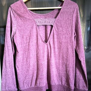 Women Burgundy Solid Top