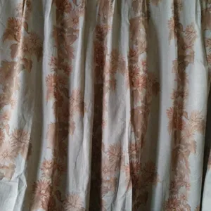 Off White Curtain With Floral Print