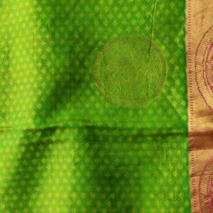 Green And Pink Silk Saree