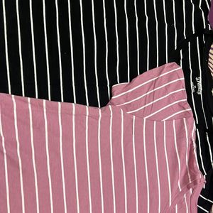 BLACK AND PINK STRIPES TSHIRT COMBO