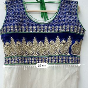 Designer White Blue Ethnic Anarkali Gown