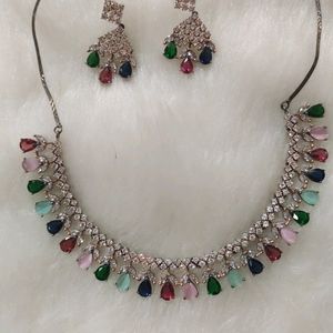 Swarovski Diamond Multicolor Stone necklace