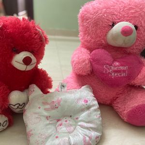 Baby Soft Toys And A Pillow