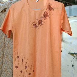 ORANGE ROSE PRINTED TOP