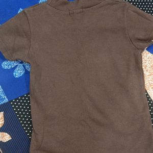 Coffee Brown Fitted Top Women