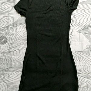 Black Ribbed Bodycon Dress....