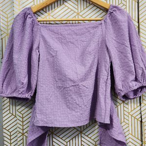 New ZUDIO Purple Crop-top | Tie At The Back