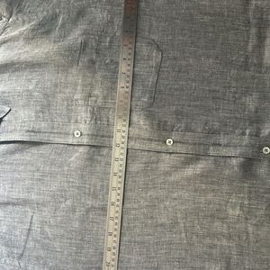 M Linen Chambray Grey Half Sleeves Shirt