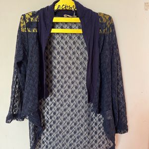 Blue High Low Shrug