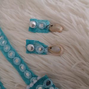 Beautiful And Elegant Sky Blue Long Necklace