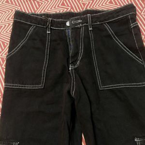 black cargo jeans